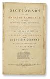 JOHNSON, SAMUEL. A Dictionary of the English Language. 2 vols. 1755